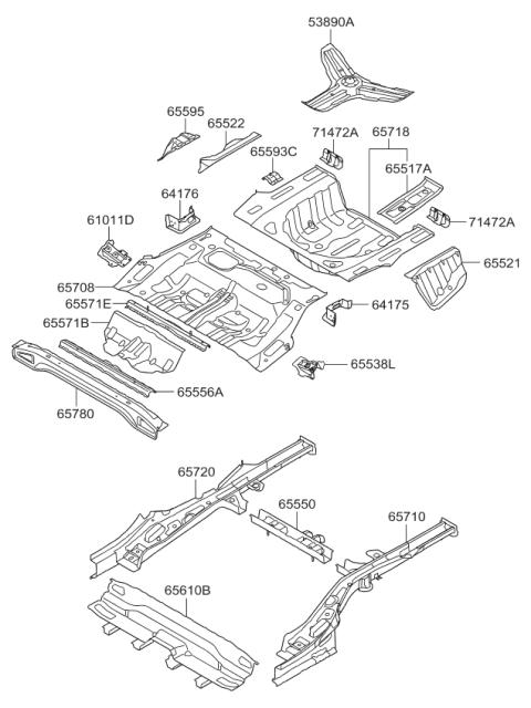 2011 Kia Optima Hybrid  Bracket Assembly-Sub Batter Diagram for 655934R000