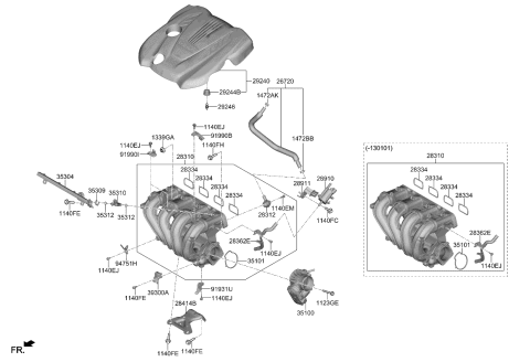 2013 Kia Optima Hybrid  Hose Assembly-PCV Diagram for 267202G800