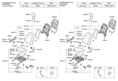 2011 Kia Optima Hybrid  Pad Assembly-Front Seat Cushion Diagram for 882502T711