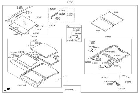 2013 Kia Optima Hybrid  DEFLECTOR Assembly-PANOR Diagram for 816112T000