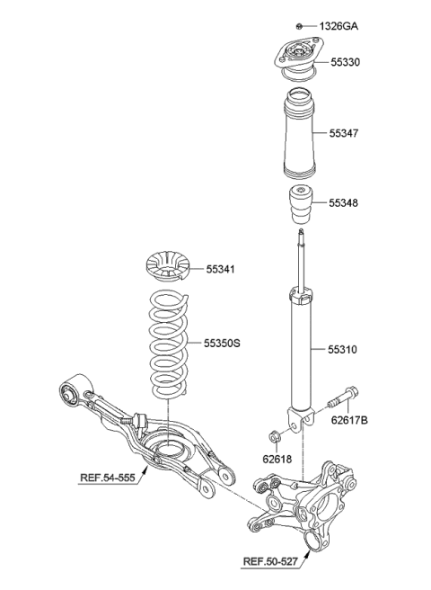 2013 Kia Optima Hybrid  Rear Suspension-Coil Spring Diagram for 553504R010