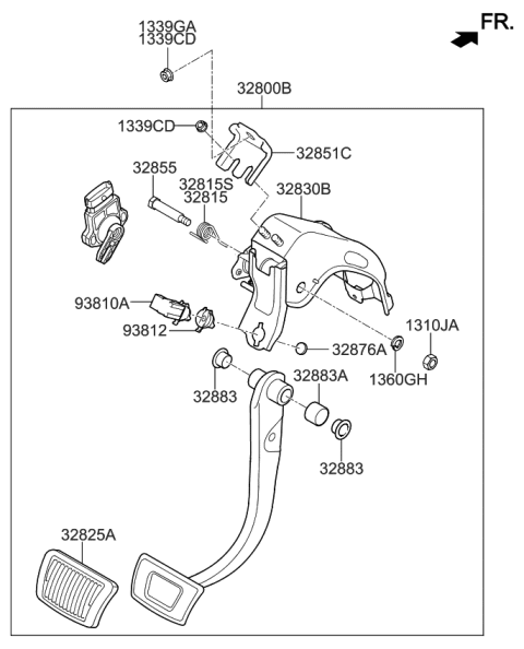 2013 Kia Optima Hybrid  Pad-Pedal Diagram for 328252K500