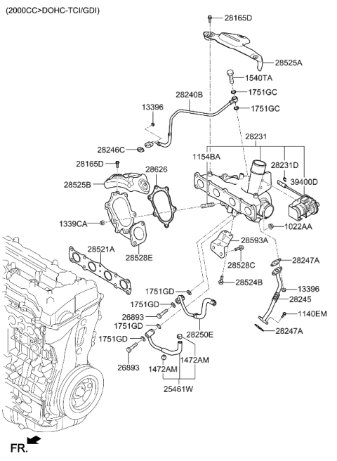 2013 Kia Optima  Protector-Heat Diagram for 285252G710