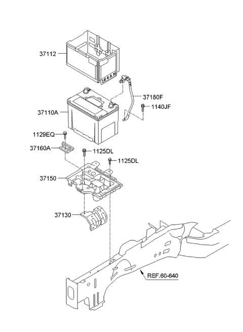 2012 Kia Optima  Insulation Pad-Battery Diagram for 371122W000