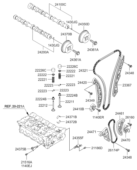 2013 Kia Optima  Cvvt Assembly-Intake Diagram for 243502G750