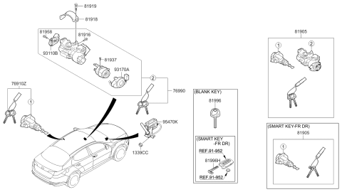 2011 Kia Optima  Screw Diagram for 819583S010