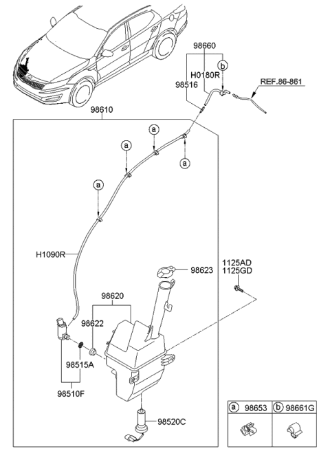 2011 Kia Optima  Level Switch-Windshield Washer Diagram for 985203S000
