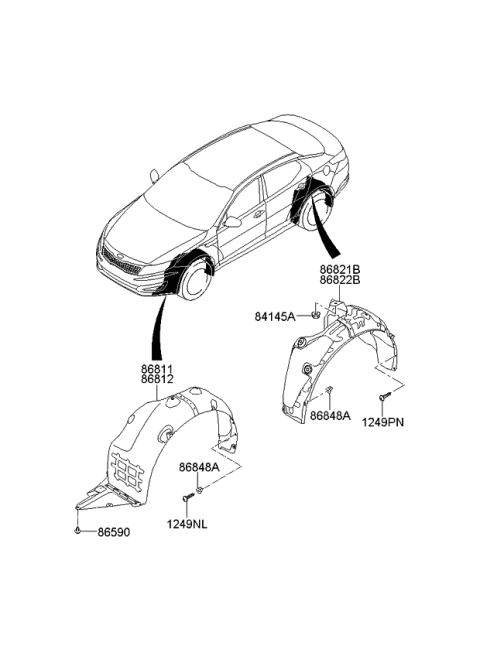 2012 Kia Optima  Guard Assembly-Rear Wheel Diagram for 868224C000