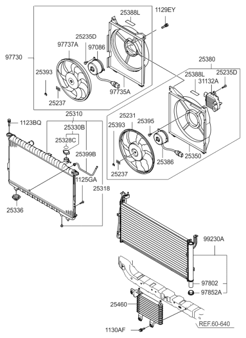 2008 Kia Amanti  Blower Assembly Diagram for 977303F500