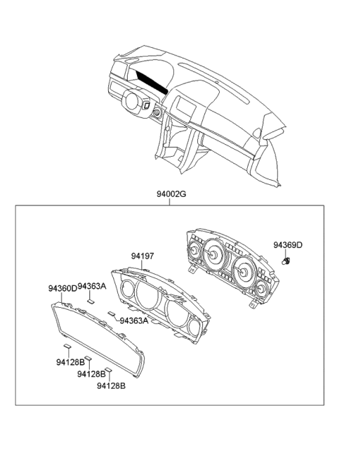 2006 Kia Amanti  Cover-Cushion Diagram for 943633F000