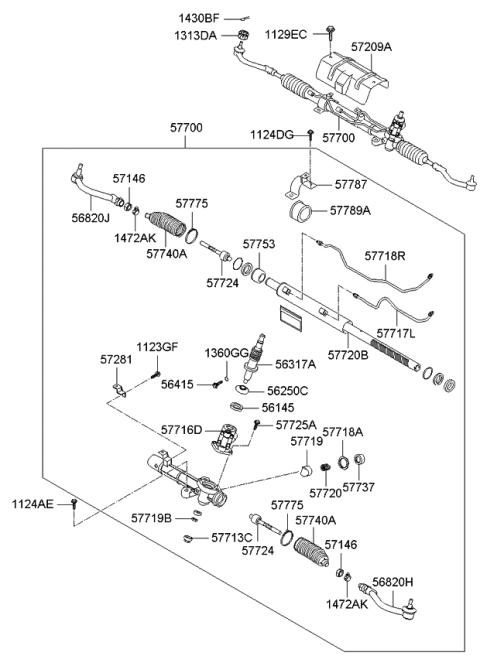 2009 Kia Amanti  YOKE Assembly-Rack SUPPO Diagram for 5771934000