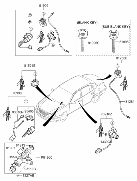 2006 Kia Amanti  Blanking Immobilizer Key Diagram for 819963F050