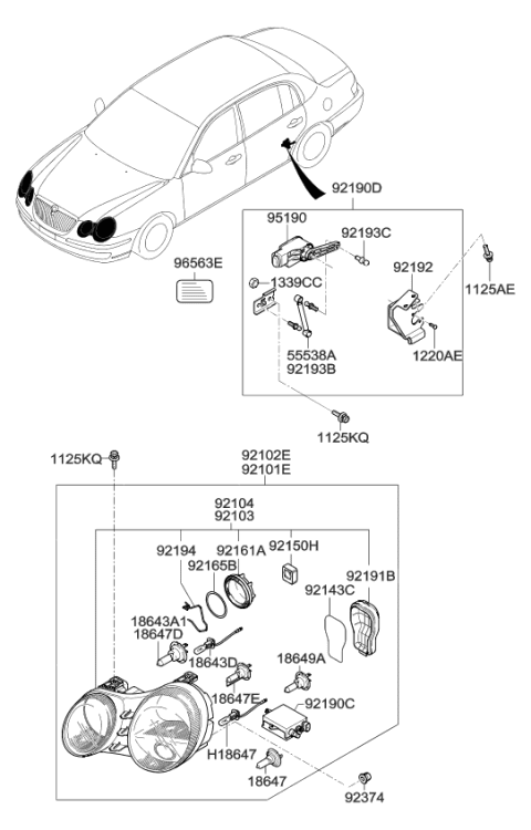 2007 Kia Amanti  Retainer Diagram for 9235137000