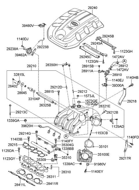 2009 Kia Amanti  Cap-Sealing Diagram for 1573230007B
