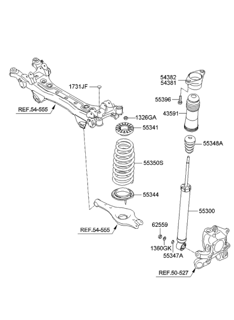 2009 Kia Amanti Rear Springs Diagram for 553503F800