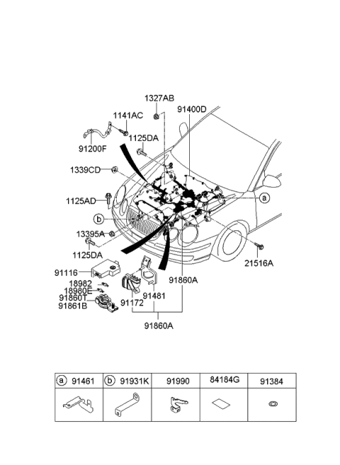 2008 Kia Amanti  Bracket-Air Conditioner Comp Diagram for 919313B200