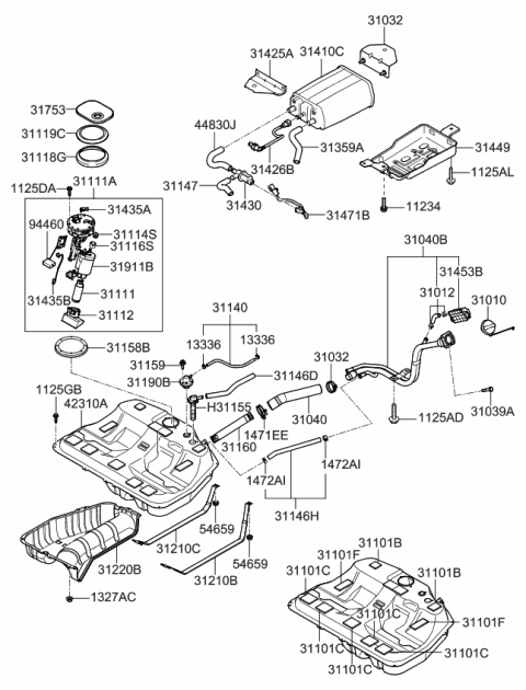 2009 Kia Amanti  Spacer Diagram for 3111438000