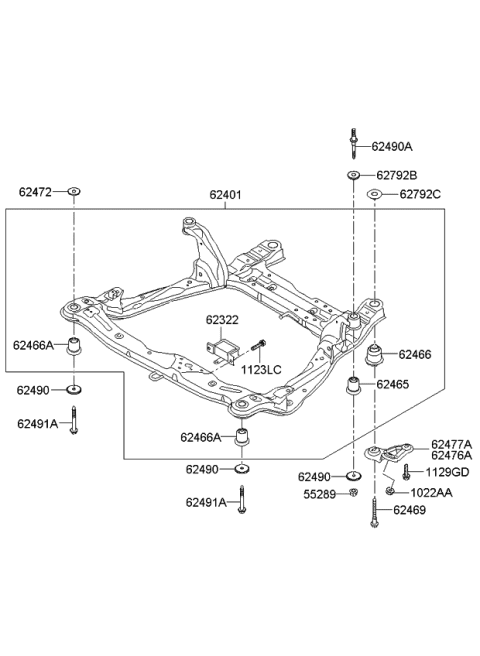 2007 Kia Amanti  Bolt-Flange Diagram for 624691G001