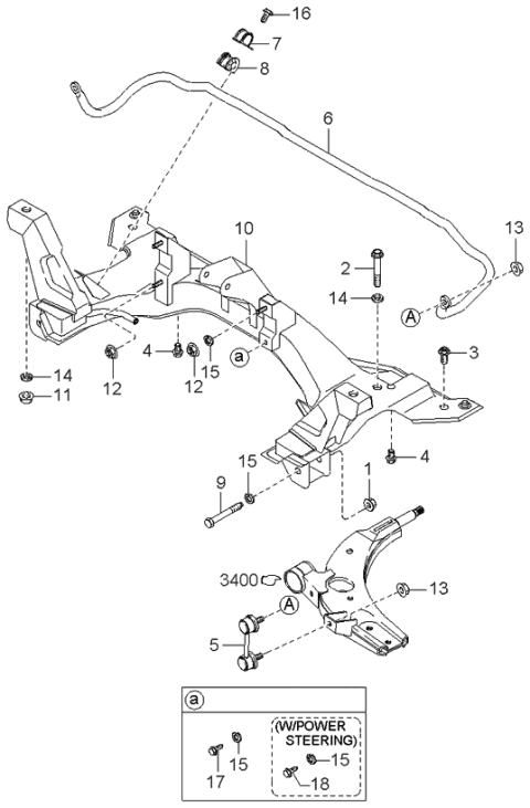 2000 Kia Sephia  Bolt Diagram for 0K2A134138