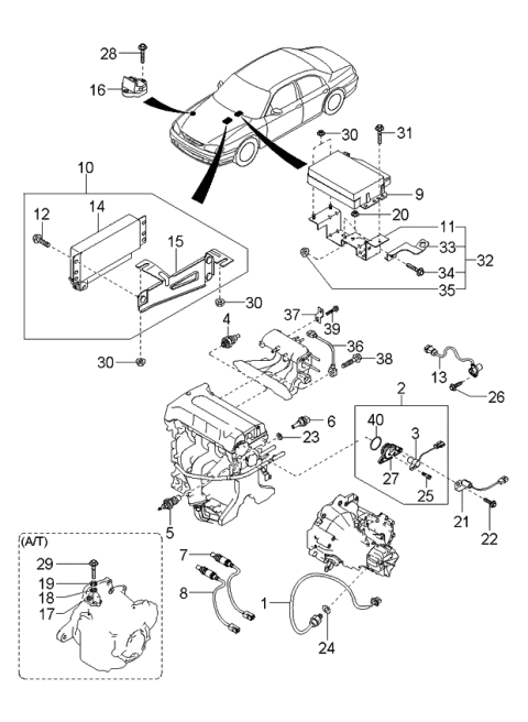 2001 Kia Sephia  Bolt-Flange Diagram for K997940614