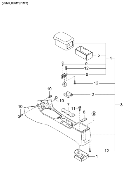 1998 Kia Sephia Felt-Cushion Diagram for 0K2A164438