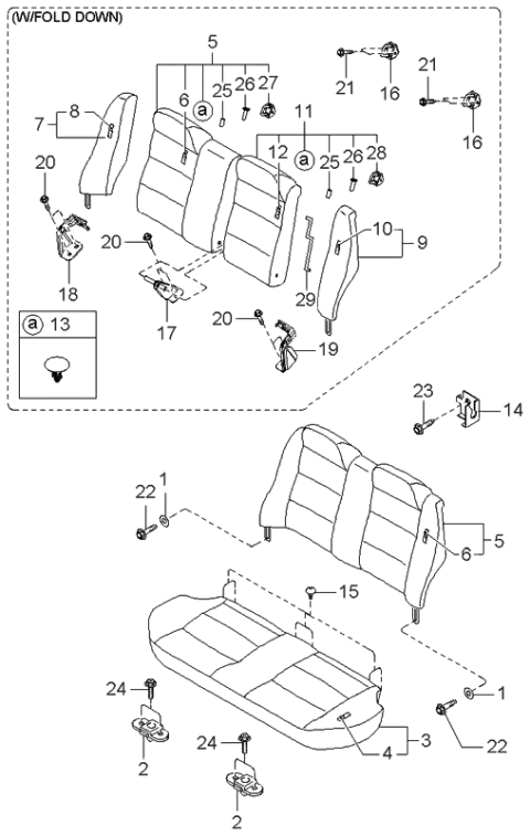 1999 Kia Sephia  Bolt Diagram for K997630616