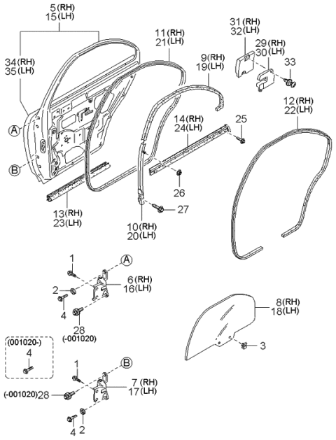 2000 Kia Sephia  Bolt Diagram for K907832820