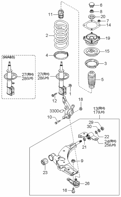 1997 Kia Sephia  Washer Diagram for 0K20134409