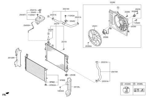 2019 Kia Cadenza  Radiator Assembly Diagram for 25310F6130