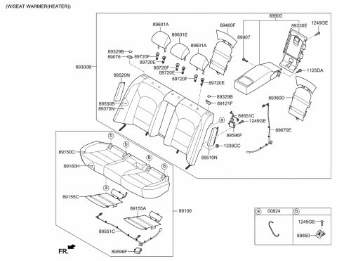 2018 Kia Cadenza SAB Module Assembly-Rear, R Diagram for 89520F6000