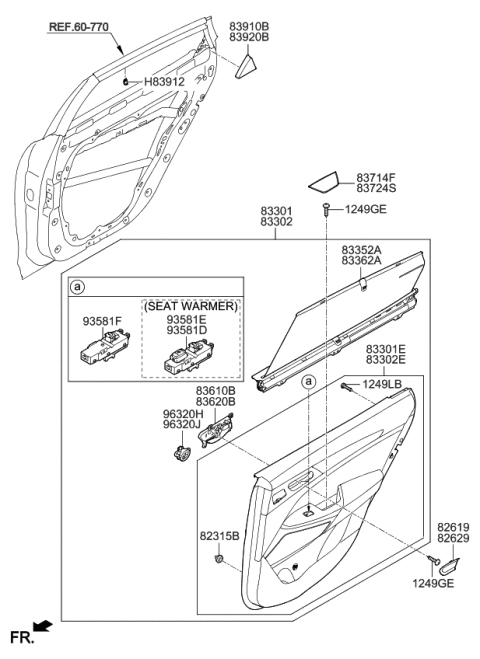 2017 Kia Cadenza  PANEL ASSY-REAR DOOR Diagram for 83306F6230YAU