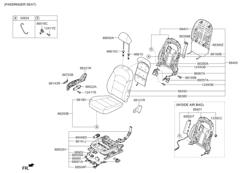 2017 Kia Cadenza  Back Assembly-Front Seat, RH Diagram for 88400F6080YFA