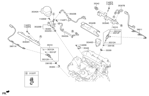 2017 Kia Cadenza  Foam - Pipe Diagram for 353453L150