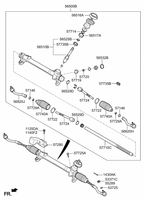 2018 Kia Cadenza  End Assembly-Tie Rod, RH Diagram for 56825G8090