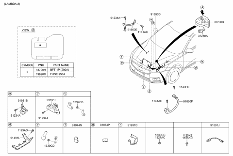 2017 Kia Cadenza  WIRING ASSY-BATTERY Diagram for 91850F6210