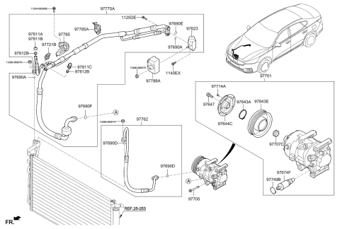 2018 Kia Cadenza  Compressor Assembly Diagram for 97701F6100