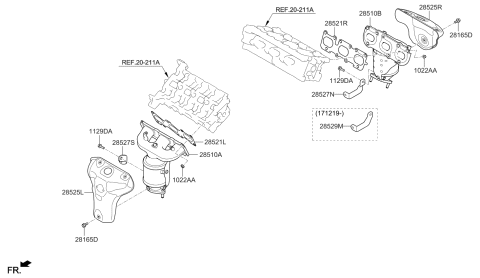 2018 Kia Cadenza  Gasket-Exhaust MANIF Diagram for 285213C712