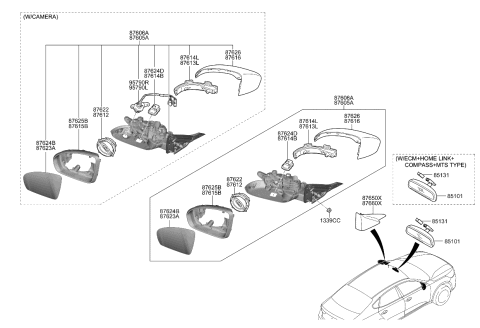 2017 Kia Cadenza  Housing Cover-O/S Rr Diagram for 87615F6000