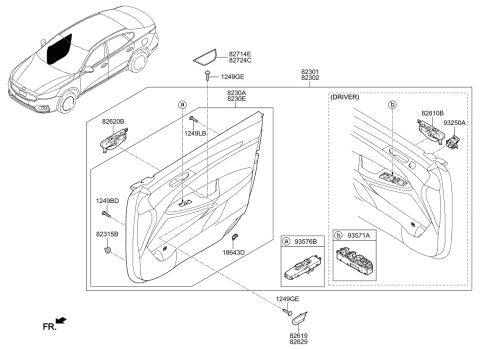 2019 Kia Cadenza Switch Assembly-Ims Control Diagram for 93250F6000