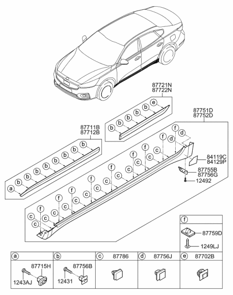 2019 Kia Cadenza  Film-Anti CHIPPING Lower Diagram for 87767F6000