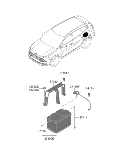 2023 Kia Sportage  Plug-Vent Hole Diagram for 37115J5000