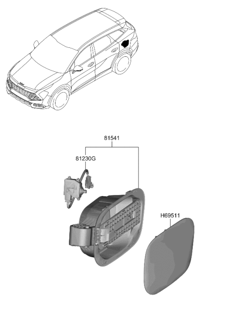 2024 Kia Sportage  HOUSING-FUEL FILLER Diagram for 81595CH000