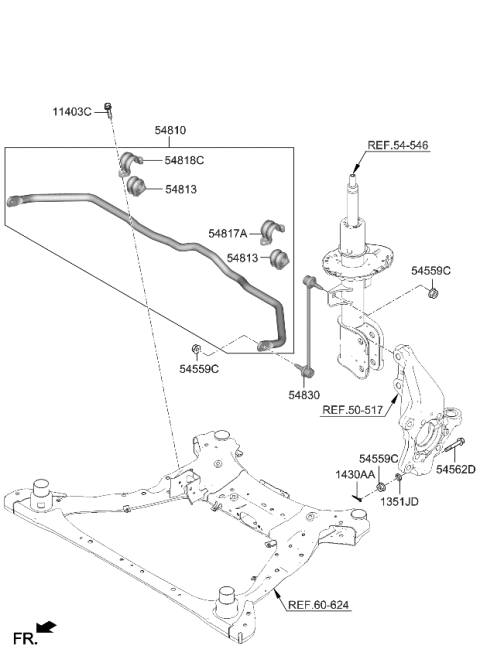 2024 Kia Sportage  BRACKET-STABILIZER B Diagram for 54815N9000