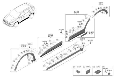2024 Kia Sportage  GARNISH ASSY-QTR SID Diagram for 87741P1000BKL