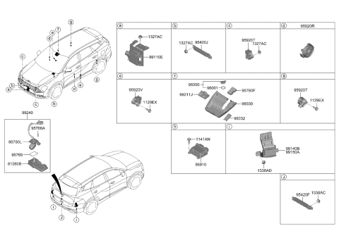 2023 Kia Sportage  OUTSIDE HDL & LOCK A Diagram for 81820P1010