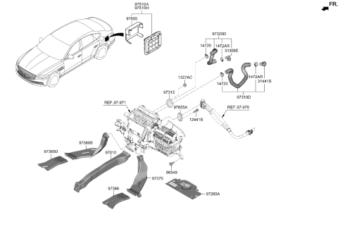 2024 Kia Sportage  GRILLE ASSY-AIR EXTR Diagram for 97530P1000
