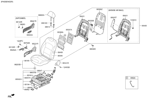 2021 Kia Niro  Cap-Height Knob, RH Diagram for 88296G5000WK