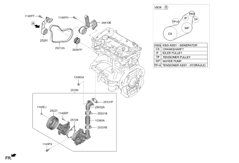 2021 Kia Niro  Tensioner Assembly-Hydraulic Diagram for 2528303HA1
