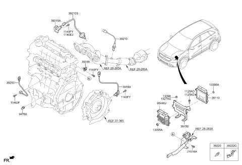 2021 Kia Niro  ELECTRONIC CONTROL U Diagram for 3911003929