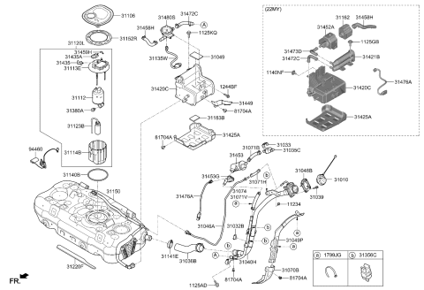 2020 Kia Niro  Case-Air Drain Diagram for 310352K500